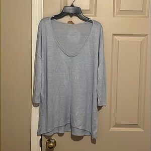 Blue V Neck Sweater by Kerisma